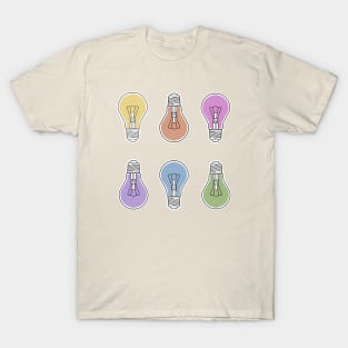 lightbulbs vintage retro rainbow colors T-Shirt